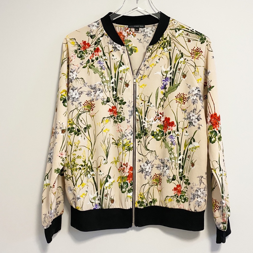 West Kei Lightweight Floral Bomber Jacket